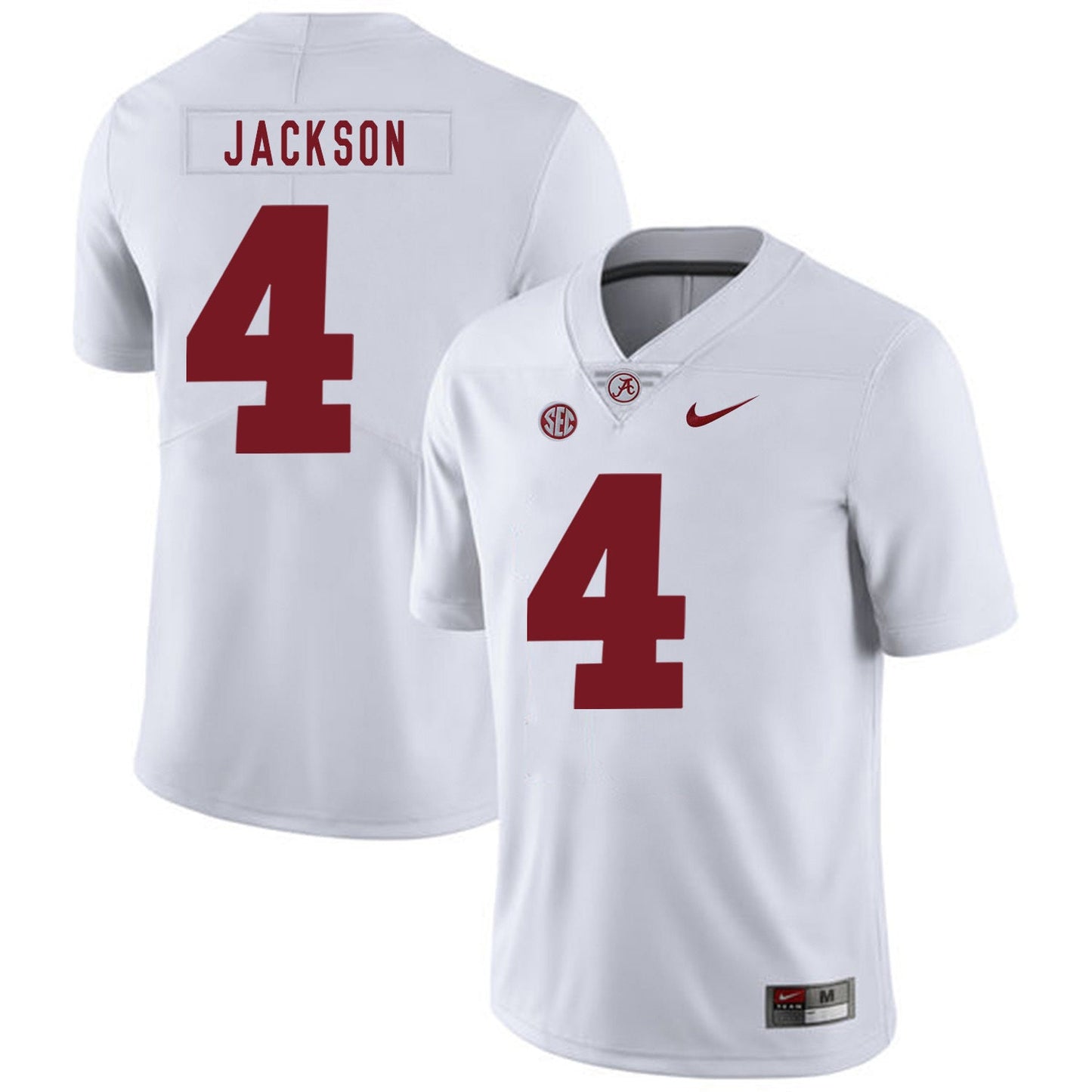 Eddie Jackson 4 White .2jpg College Football Jersey football jersey product view 1