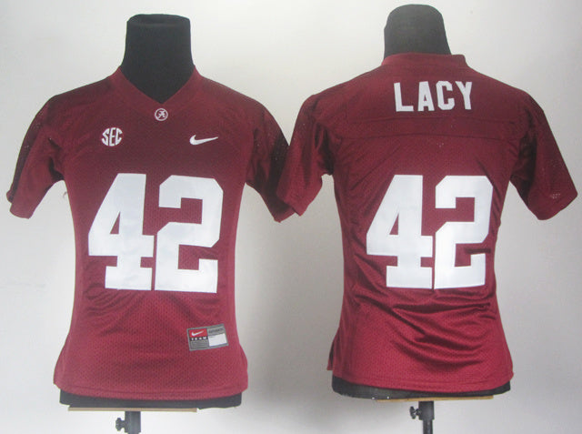 Eddie Lacy 42 Red Women College Football Jersey football jersey product view 1