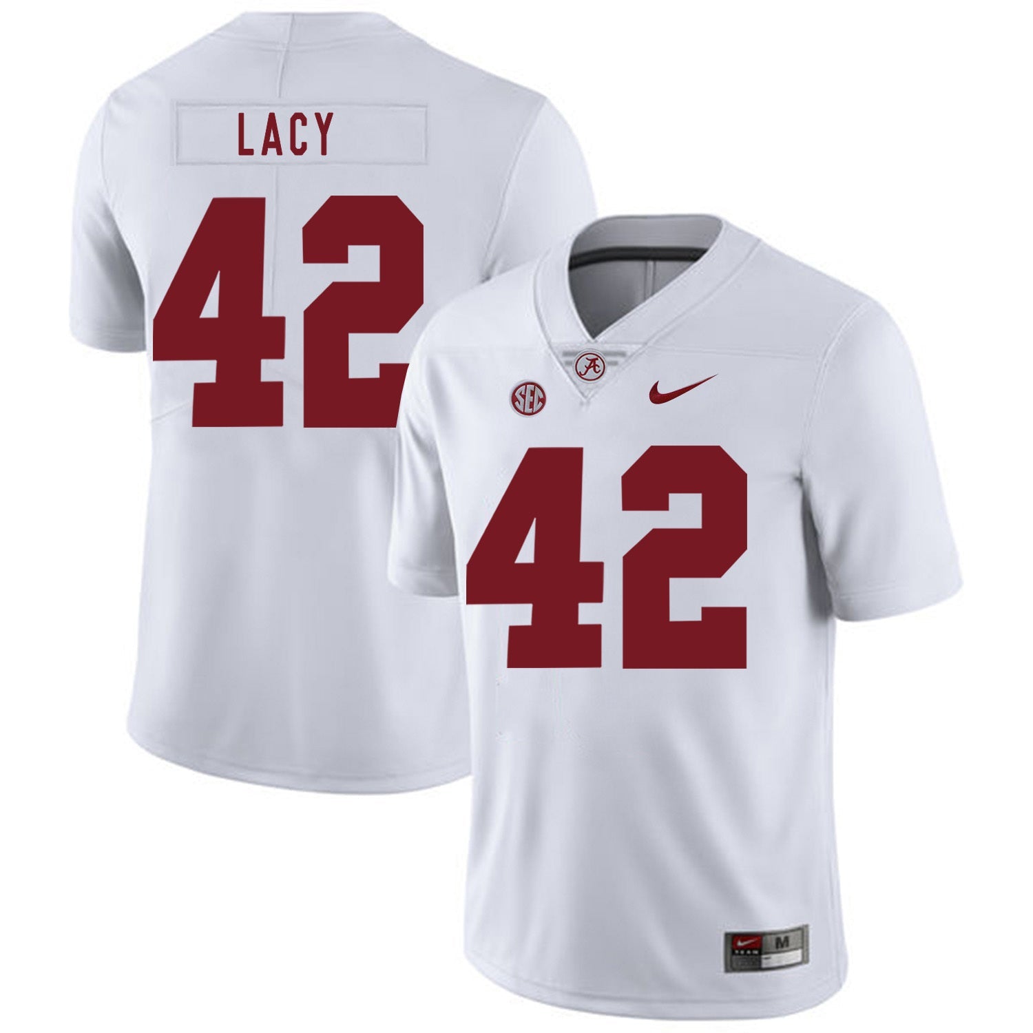 Eddie Lacy 42 White .2jpg College Football Jersey football jersey product view 1