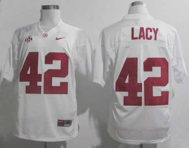 Eddie Lacy 42 White 2012 SEC Patch College Football Jersey football jersey product view 1