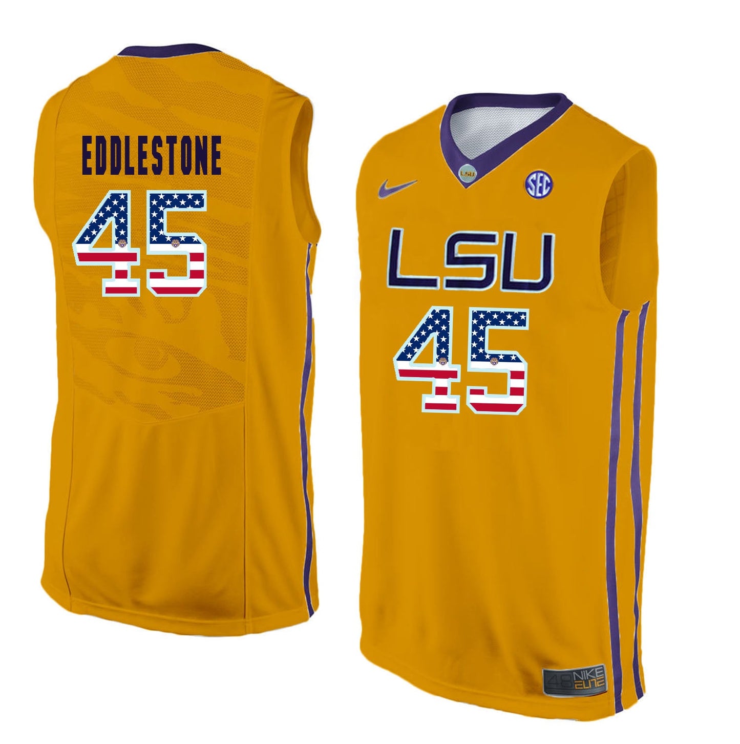 Eddlestone #45 Gold College Football Jersey football jersey product view 1