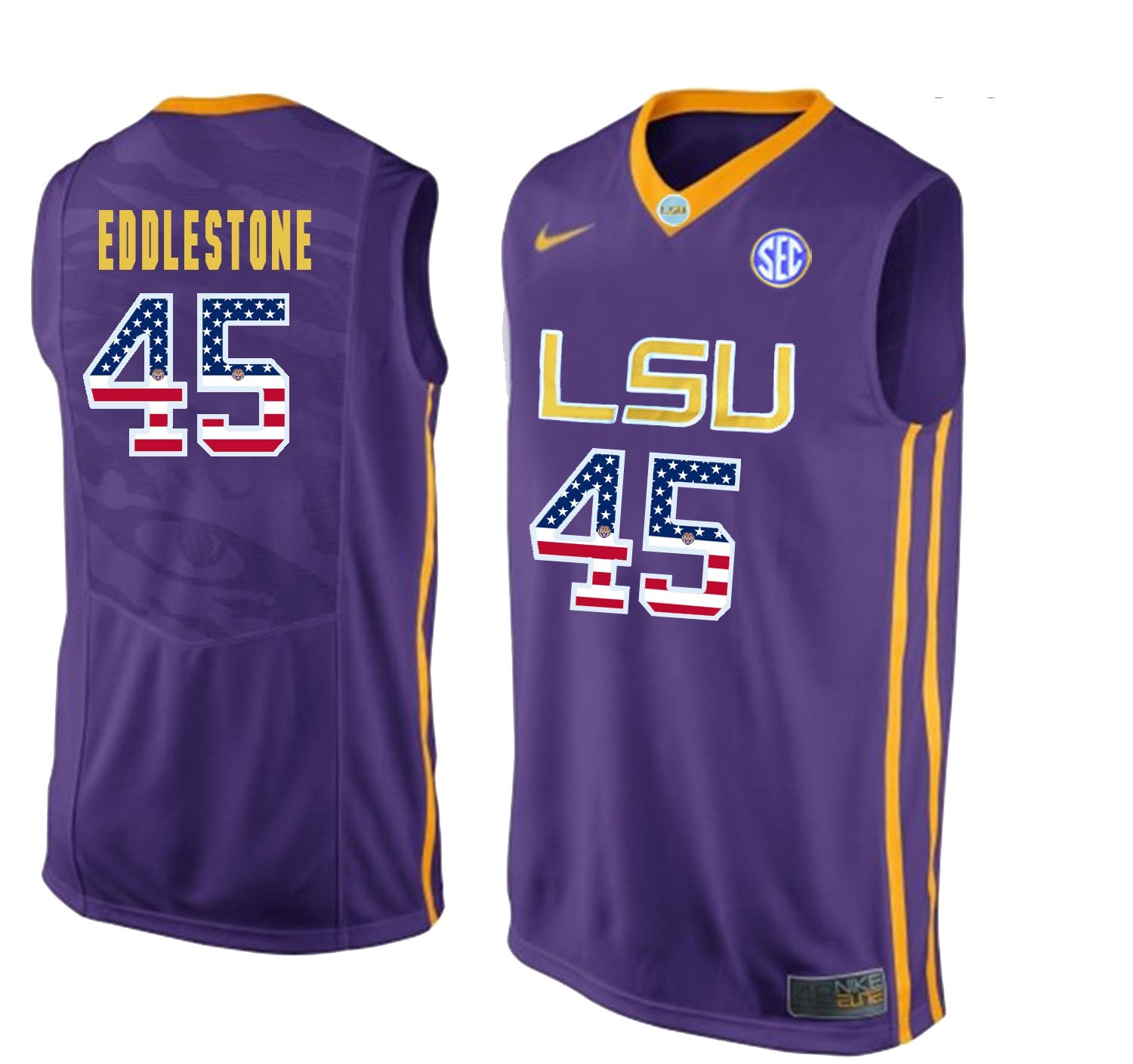 Eddlestone #45 Purple College Football Jersey football jersey product view 1