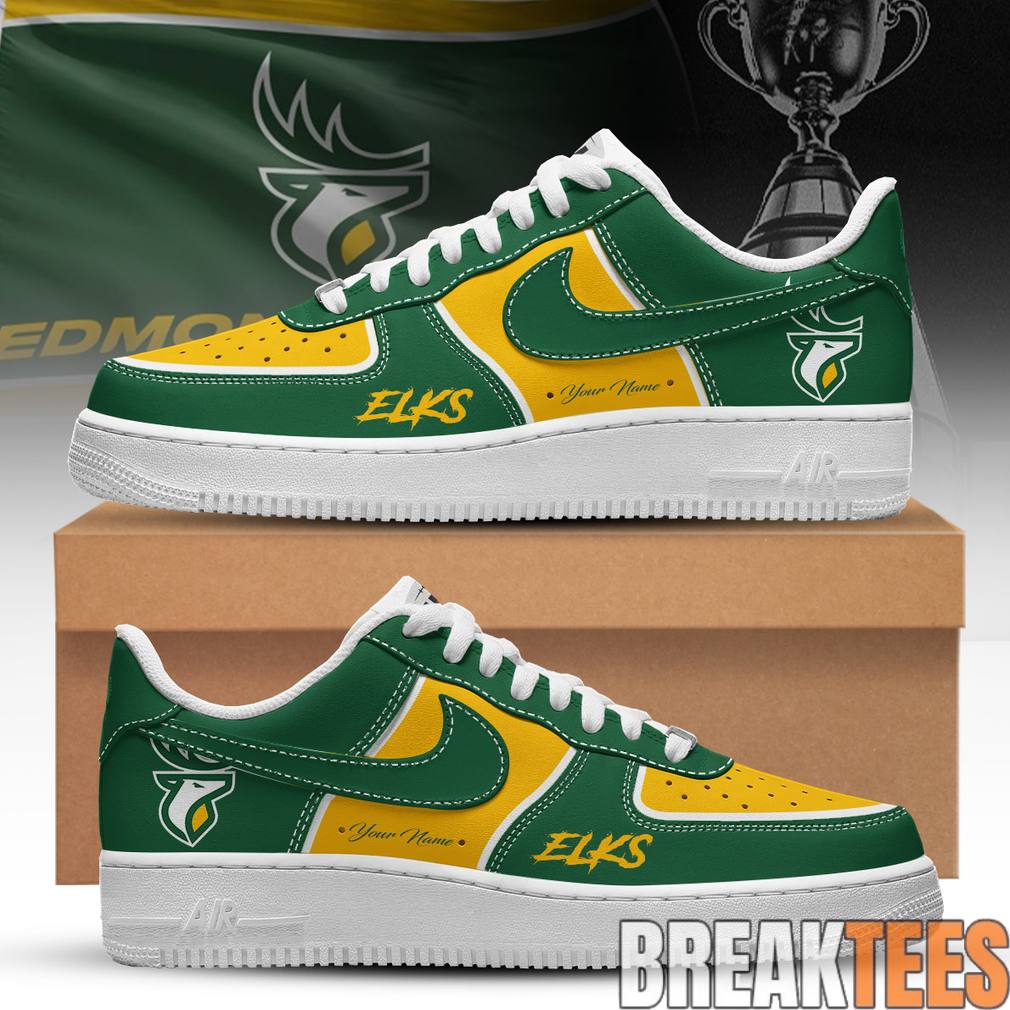 Edmonton Elks Custom Air Force 1 Shoes Unisex T-shirt, Sweatshirt, Hoodie, Long Sleeve Tee - T-Shirt, Sweatshirt, Hoodie