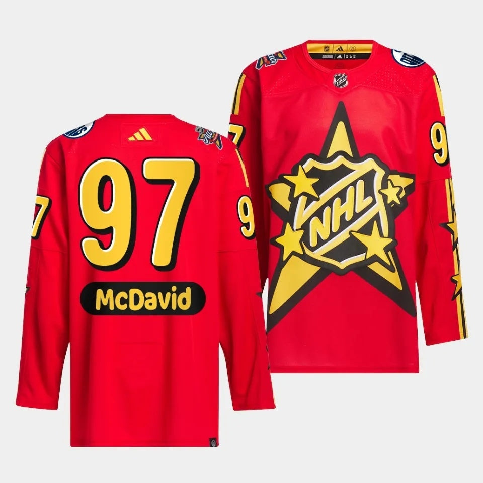 Edmonton Oilers #29 Leon Draisaitl 2024 NHL All-Star Red Style 1 Hockey Jersey hockey jersey product view 1