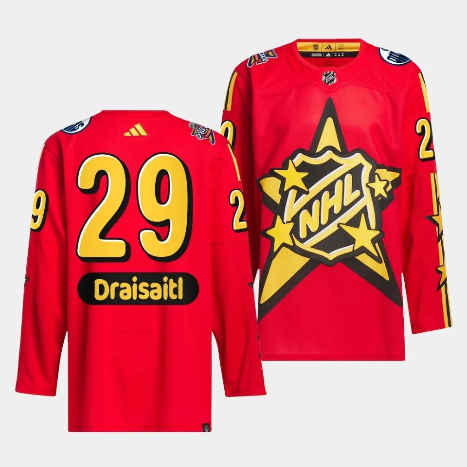Edmonton Oilers #29 Leon Draisaitl 2024 NHL All-Star Red Style 2 Hockey Jersey hockey jersey product view 1