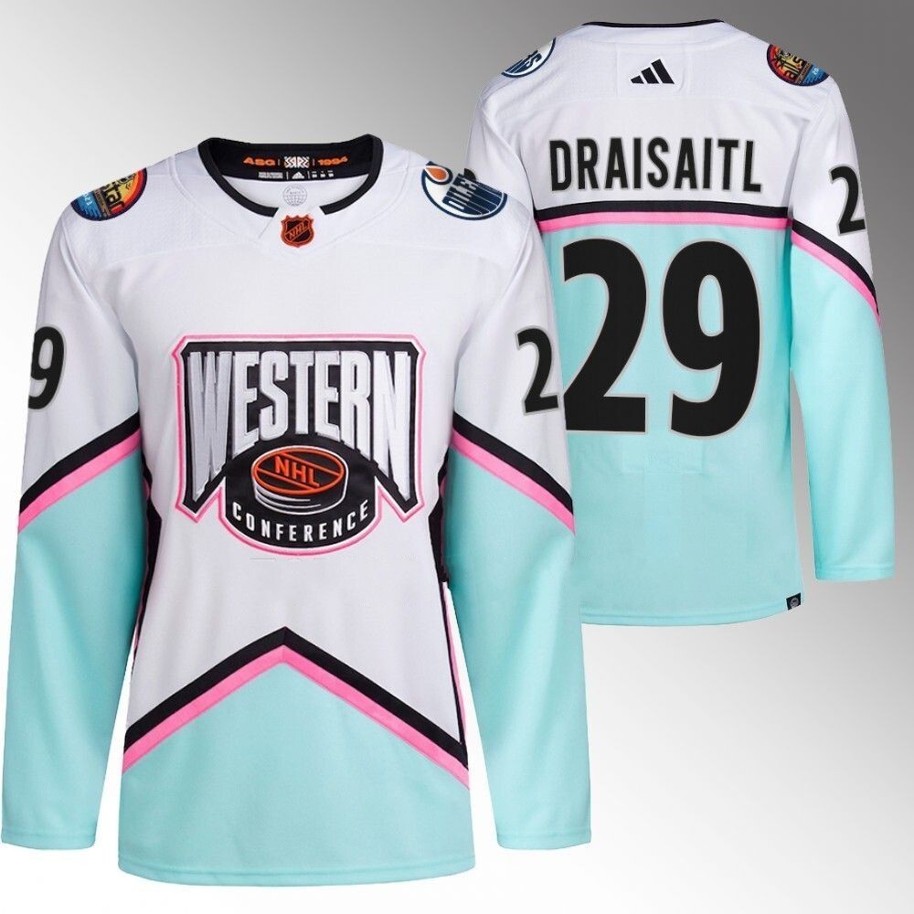Edmonton Oilers #29 Leon Draisaitl White 2023 NHL All-Star Western Conference Authentic Jersey hockey jersey product view 1