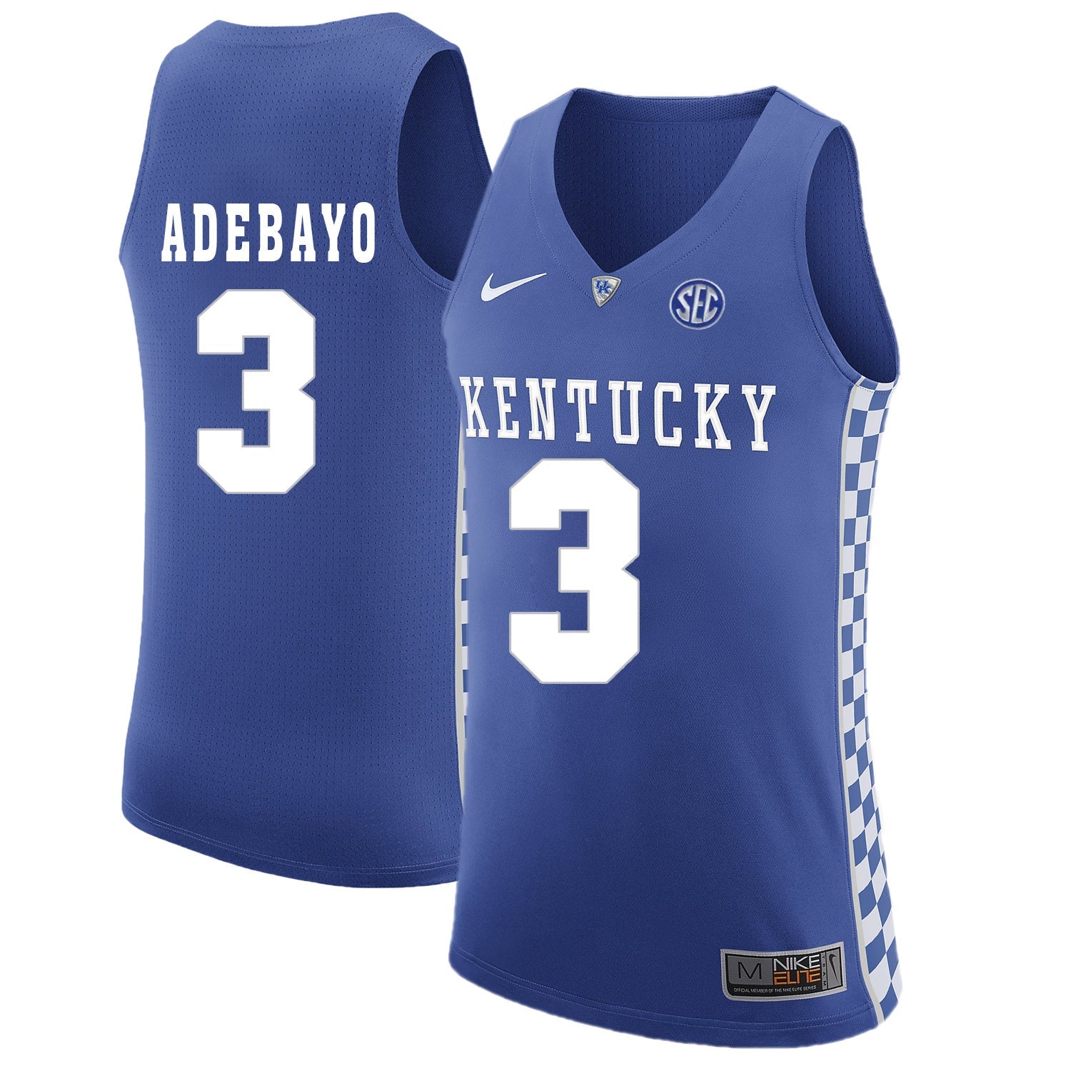 Edrice Adebayo 3 Blue College Football Jersey football jersey product view 1