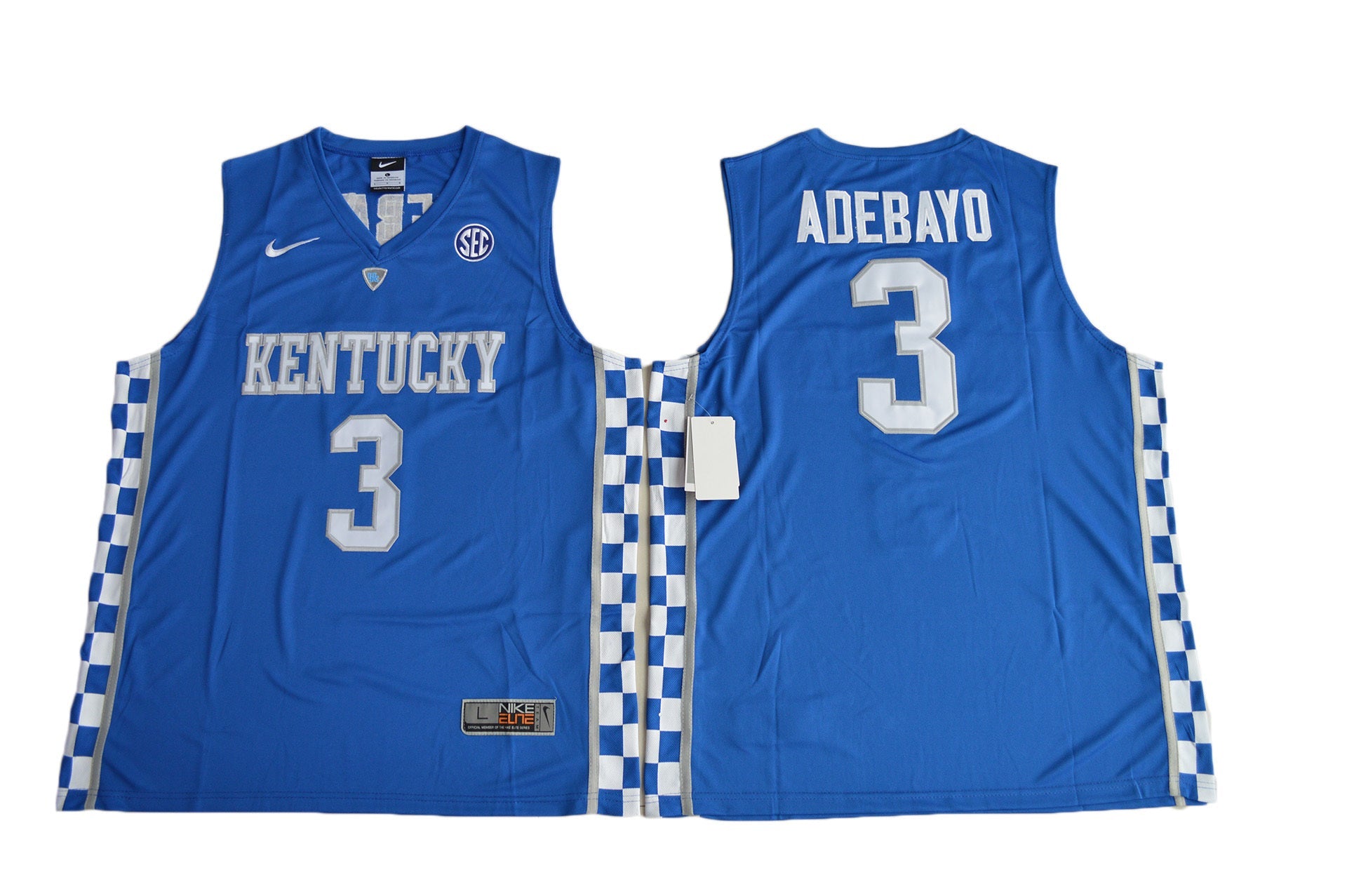 Edrice Adebayo 3 Blue 2017 College Football Jersey football jersey product view 1