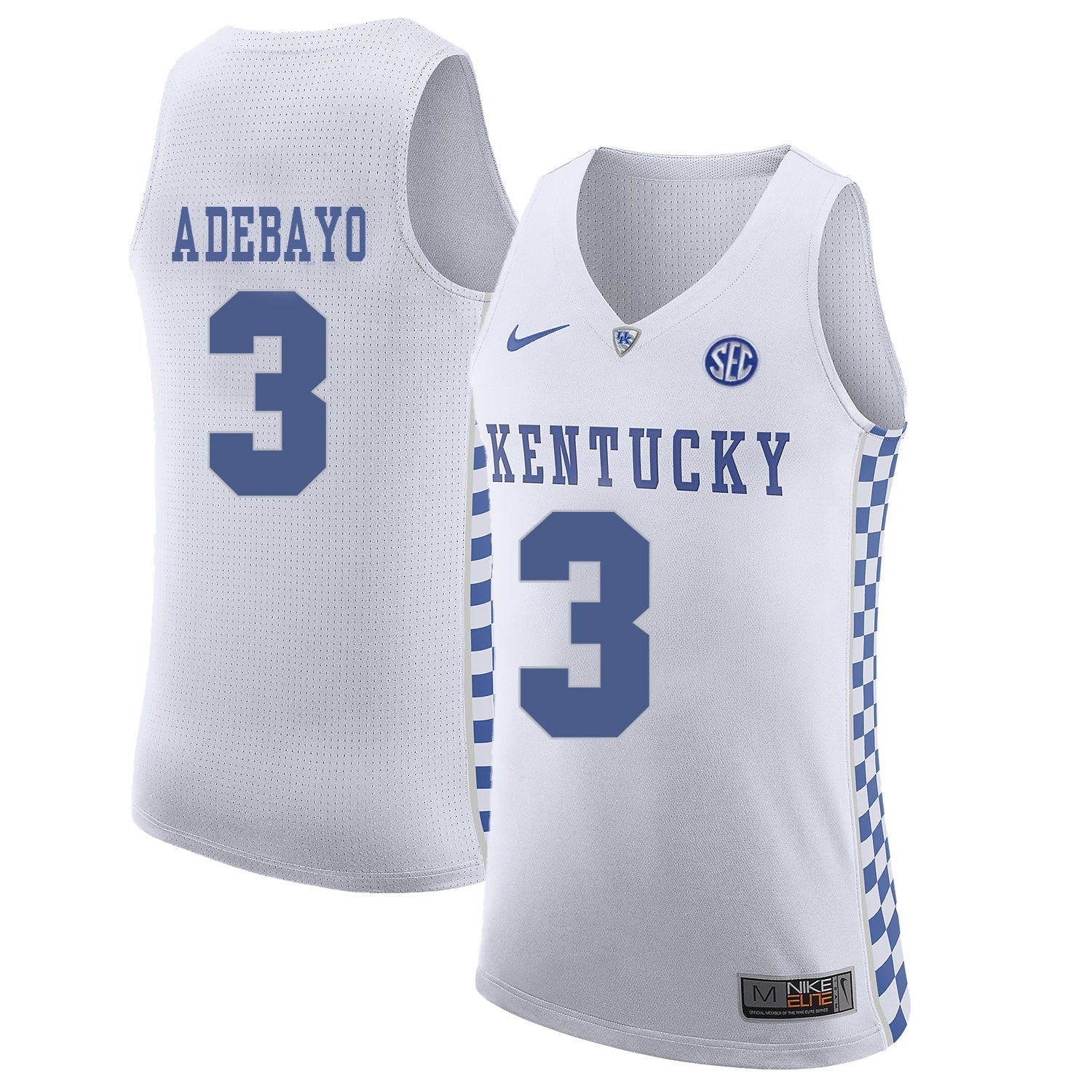 Edrice Adebayo 3 White College Football Jersey football jersey product view 1