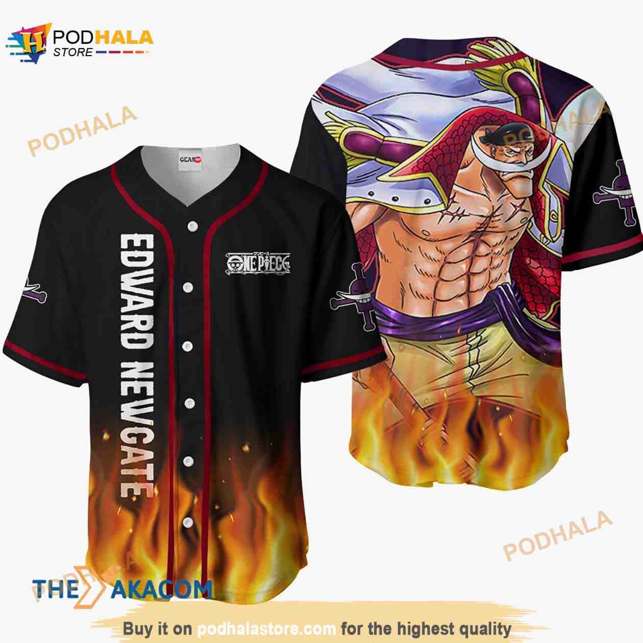 Edward Newgate Anime Fan 3D Baseball Jersey Shirt baseball jersey product view 1