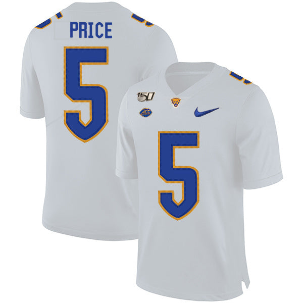 Ejuan Price 5 White College Football Jersey football jersey product view 1