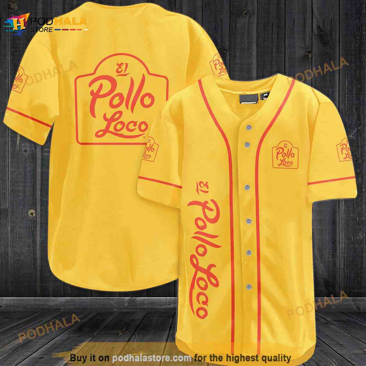 El Pollo Loco 3D Baseball Jersey baseball jersey product view 1