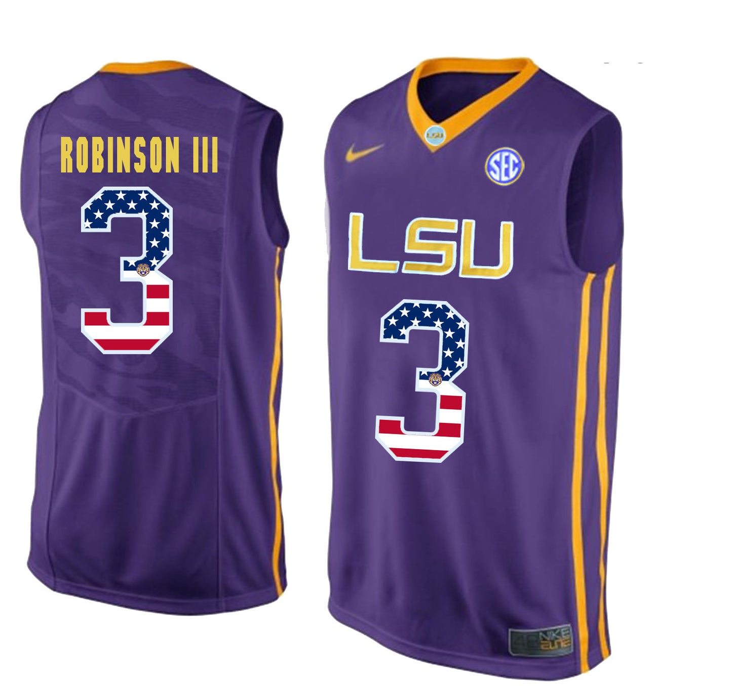 Elbert Robinson III 3 Purple College Football Jersey football jersey product view 1