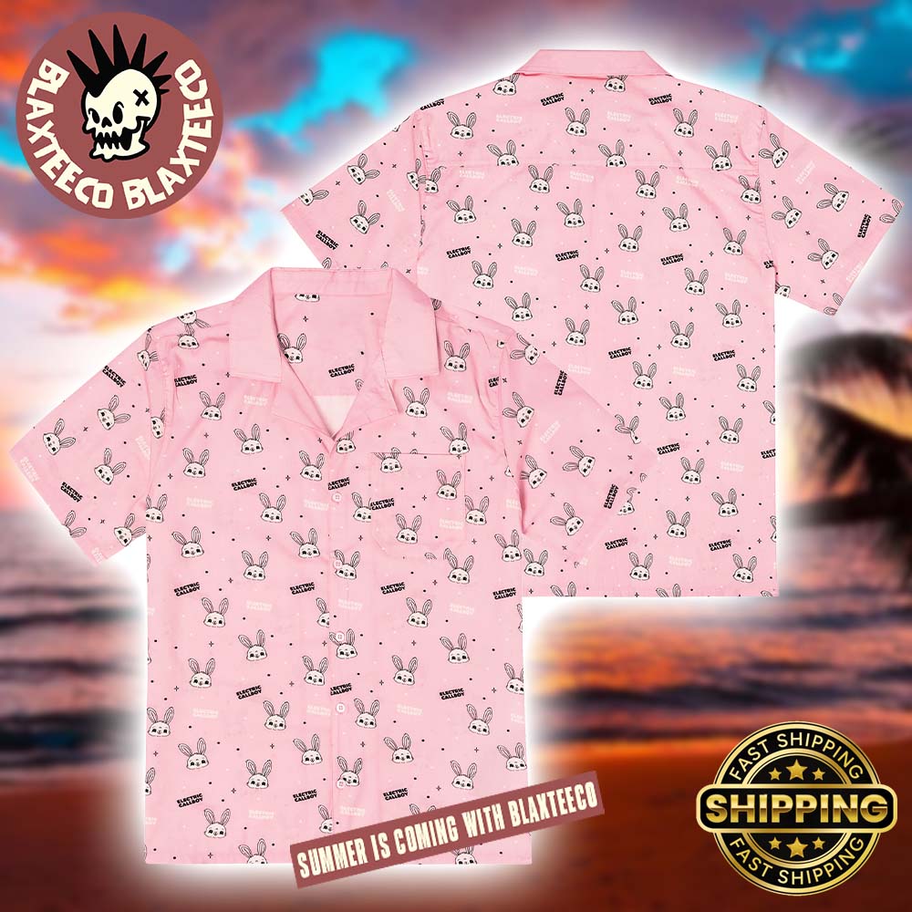 Electric Callboy Bunny To Love All Over Pattern Pink Hawaiian Shirt Unisex T-shirt, Sweatshirt, Hoodie, Long Sleeve Tee - T-Shirt, Sweatshirt, Hoodie
