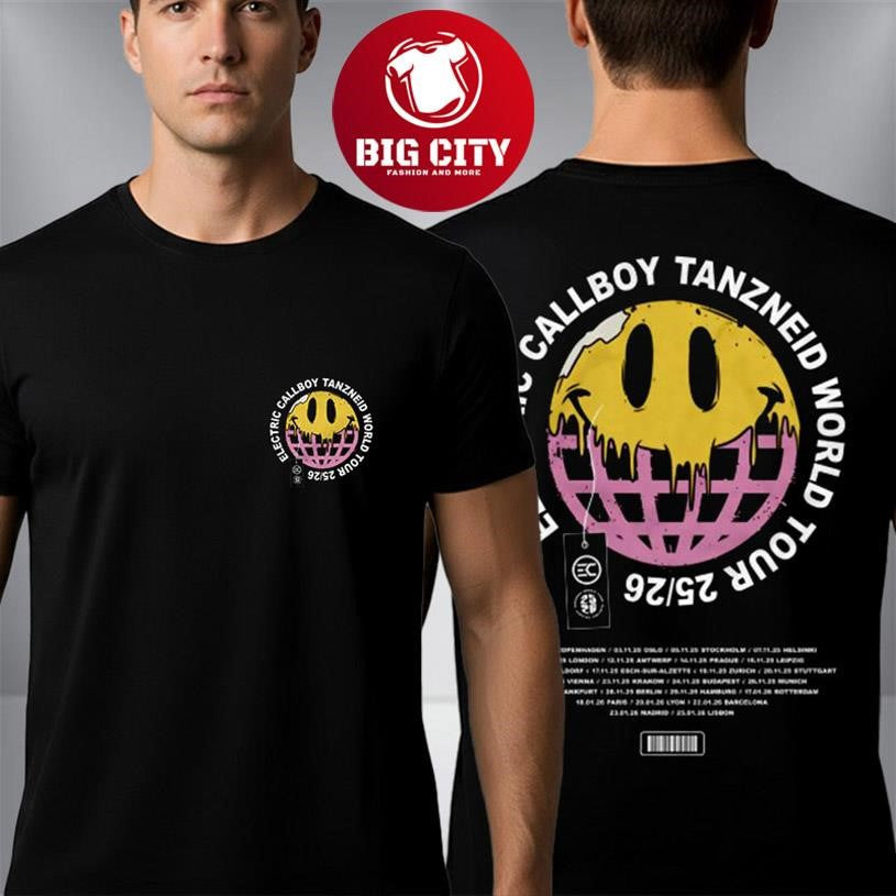 Electric Callboy TANZNEID Tour 25 26 Globe Two Sided Shirt Unisex T-shirt, Sweatshirt, Hoodie, Long Sleeve Tee - T-Shirt, Sweatshirt, Hoodie