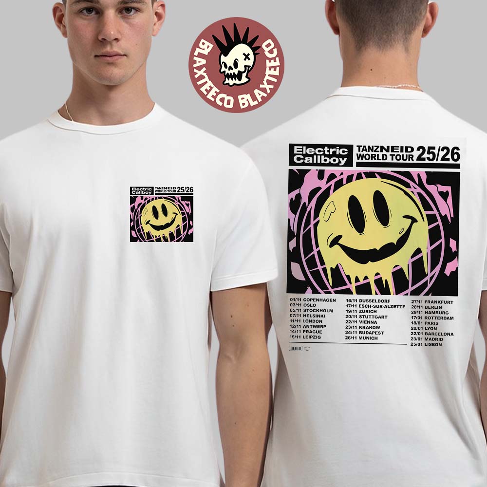 Electric Callboy Tanzneid World Tour 2025 2026 Dripping Smile T-Shirt Unisex T-shirt, Sweatshirt, Hoodie, Long Sleeve Tee - T-Shirt, Sweatshirt, Hoodie