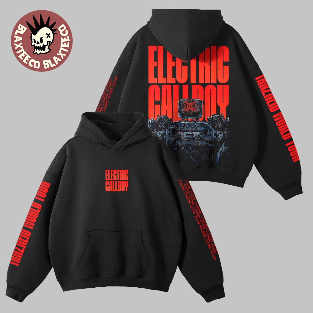 Electric Callboy Tanzneid World Tour 2025 2026 Robot Hoodie Unisex T-shirt, Sweatshirt, Hoodie, Long Sleeve Tee - T-Shirt, Sweatshirt, Hoodie