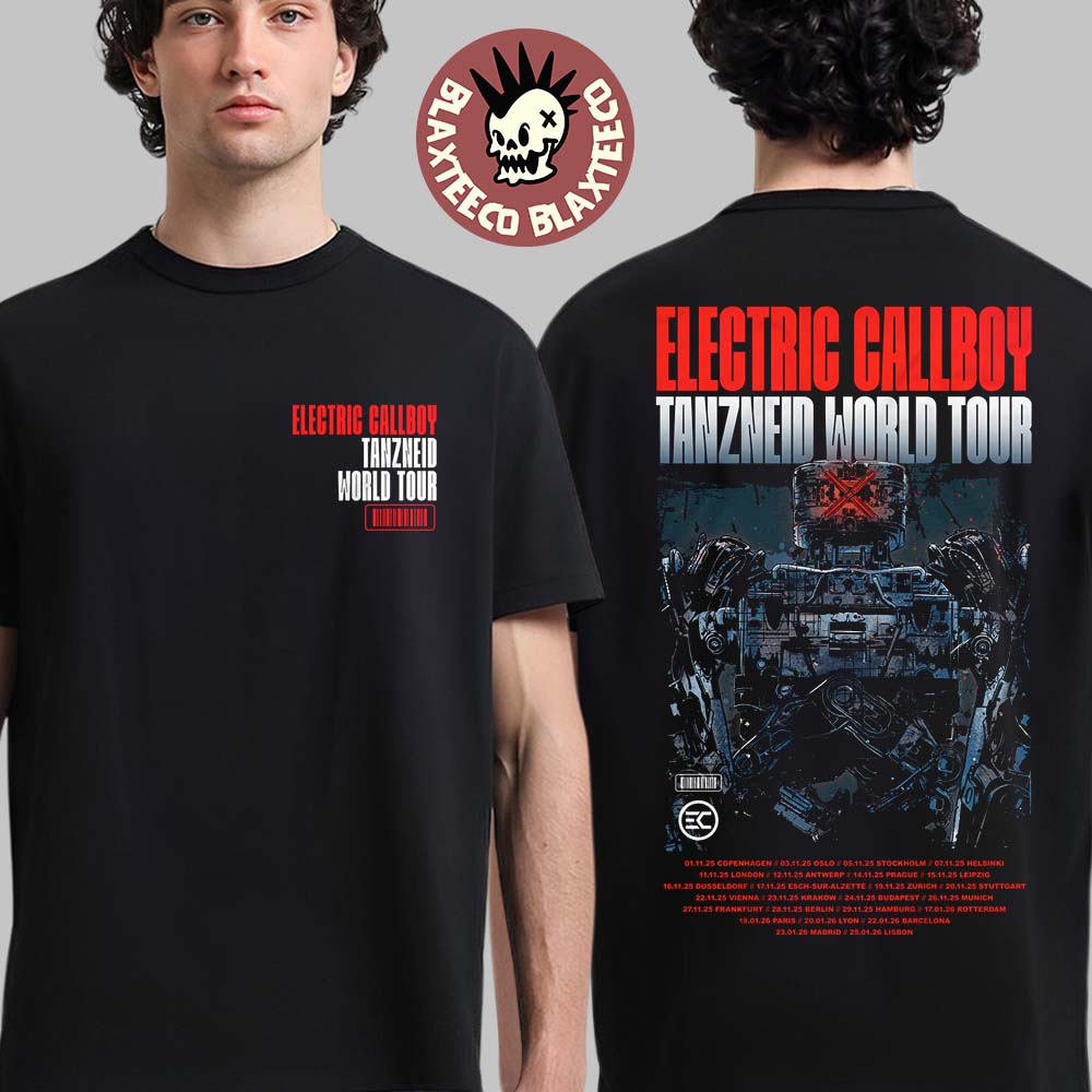 Electric Callboy Tanzneid World Tour 2025 2026 Robot T-Shirt Unisex T-shirt, Sweatshirt, Hoodie, Long Sleeve Tee - T-Shirt, Sweatshirt, Hoodie