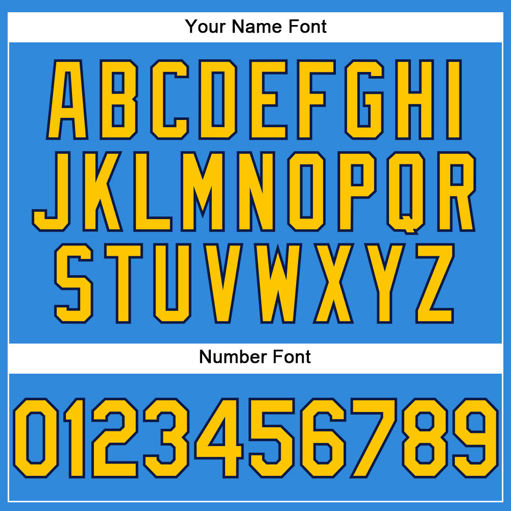 Custom Electric Blue Yellow-Navy Authentic Baseball Jersey baseball jersey product view 5