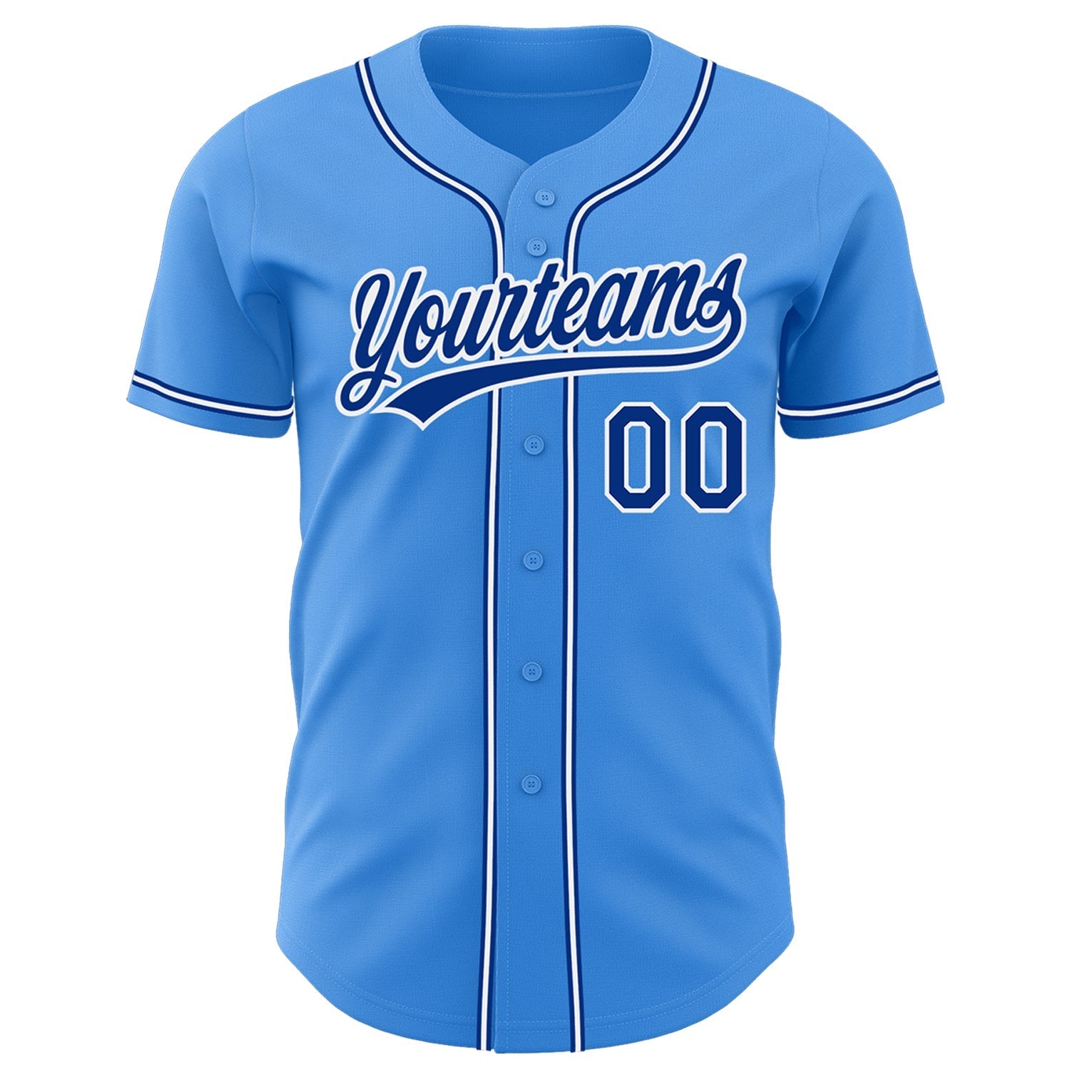 Custom Electric Blue Royal-White Authentic Baseball Jersey baseball jersey product view 2