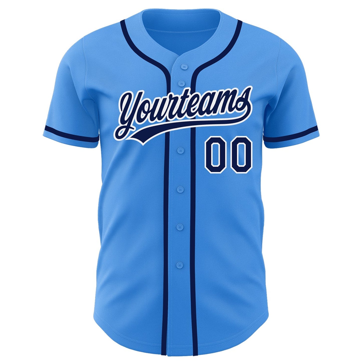 Custom Electric Blue Navy-White Authentic Baseball Jersey baseball jersey product view 2