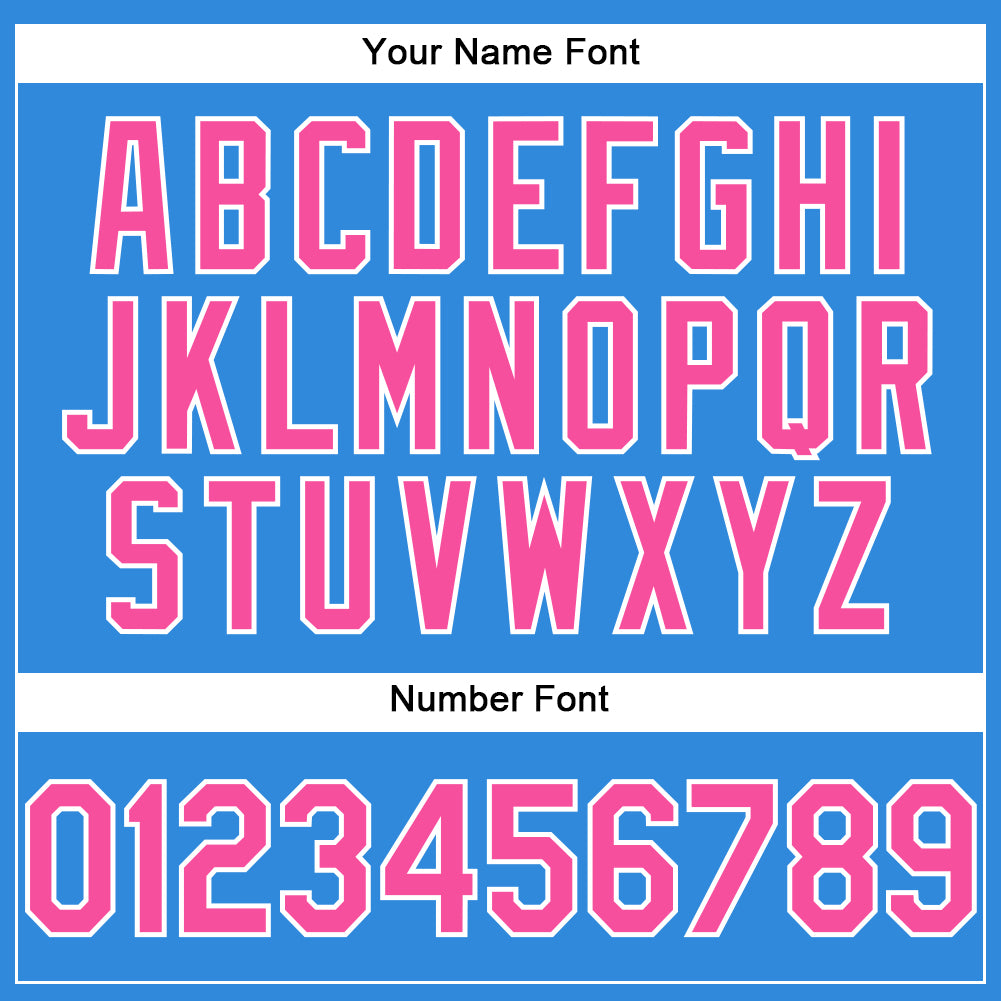 Custom Electric Blue Pink-White Authentic Baseball Jersey baseball jersey product view 5
