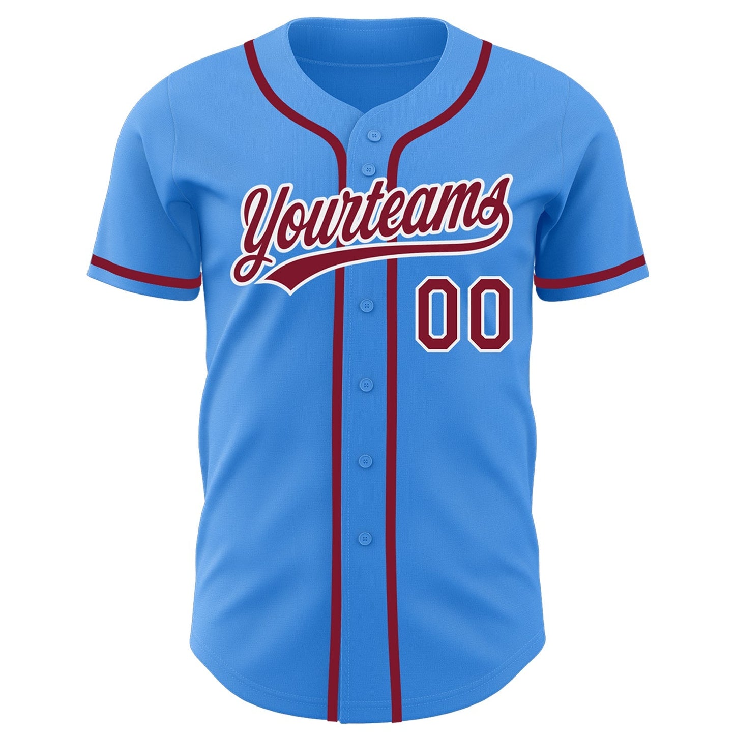 Custom Electric Blue Crimson-White Authentic Baseball Jersey baseball jersey product view 2