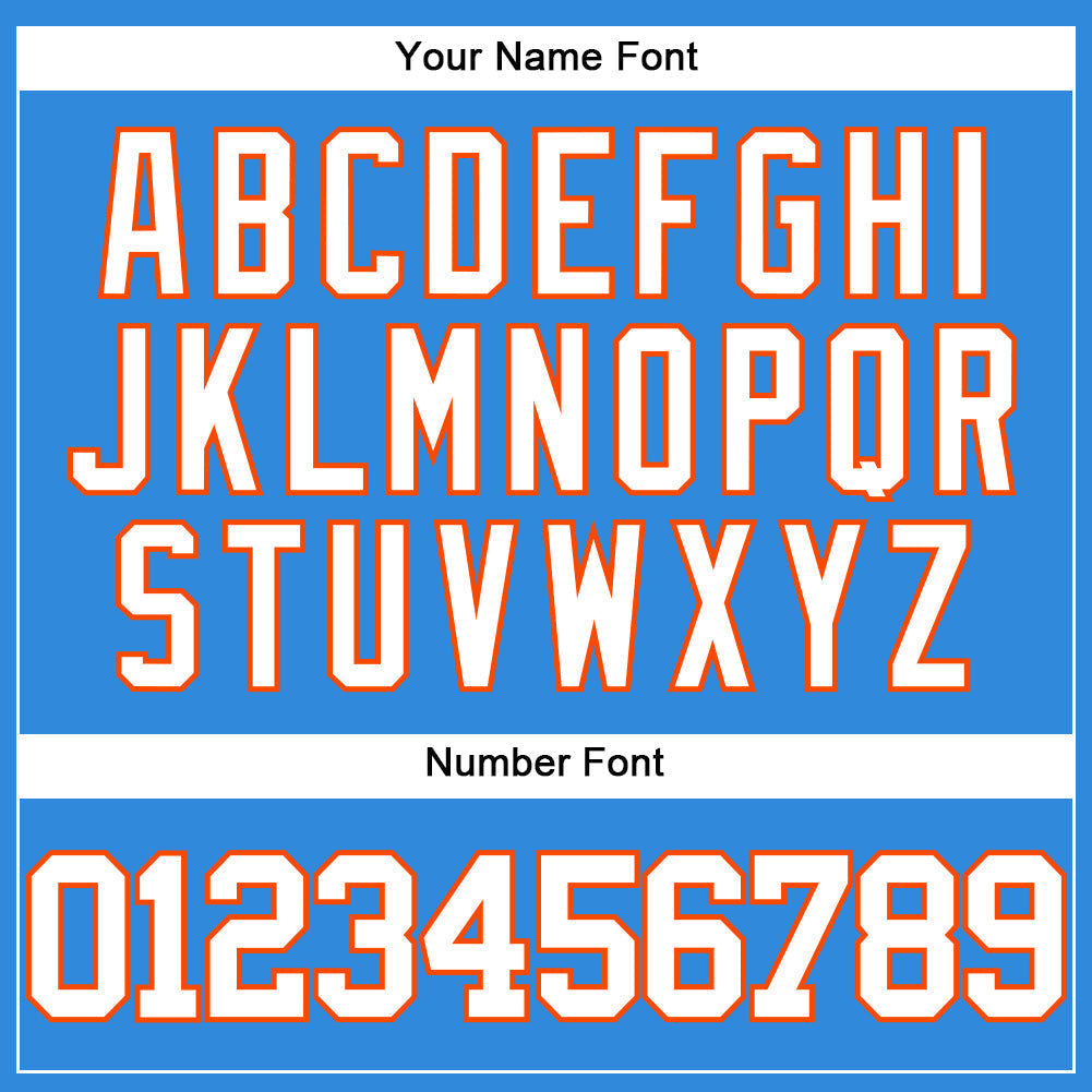 Custom Electric Blue White-Orange Authentic Baseball Jersey baseball jersey product view 5