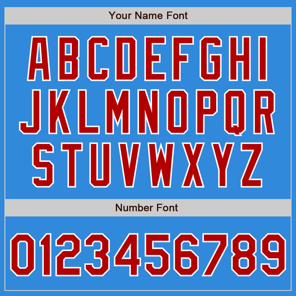 Custom Electric Blue Red-White Authentic Baseball Jersey baseball jersey product view 4