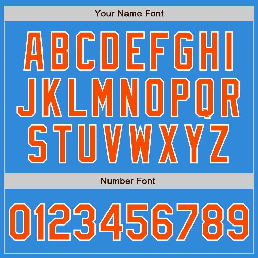 Custom Electric Blue Orange-White Authentic Baseball Jersey baseball jersey product view 4