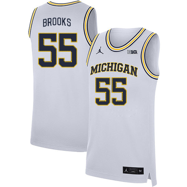 Eli Brooks 55 White College Football Jersey football jersey product view 1
