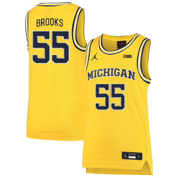 Eli Brooks 55 Yellow College Football Jersey football jersey product view 1