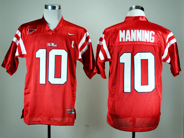 Eli Manning 10 Red Style 1 College Football Jersey football jersey product view 1