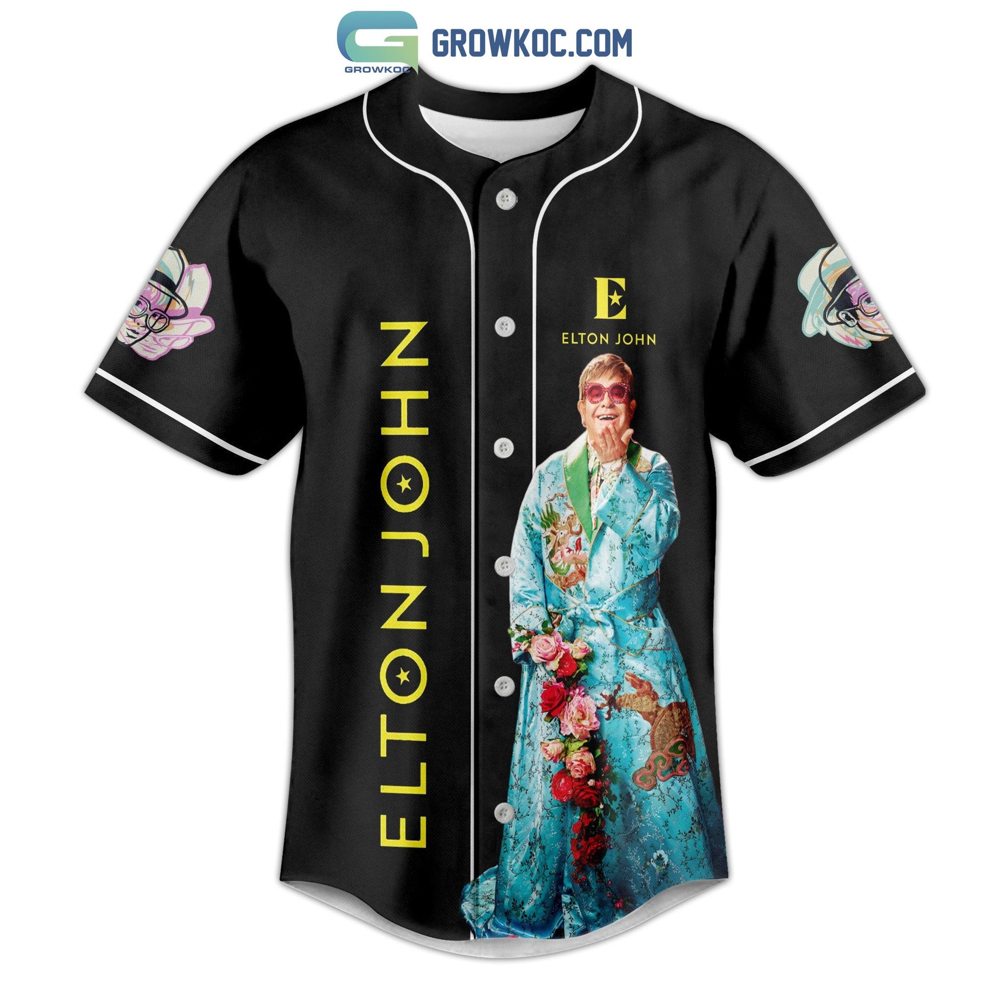 Elton John Farewell Yellow Brick Road Baseball Jersey baseball jersey product view 2