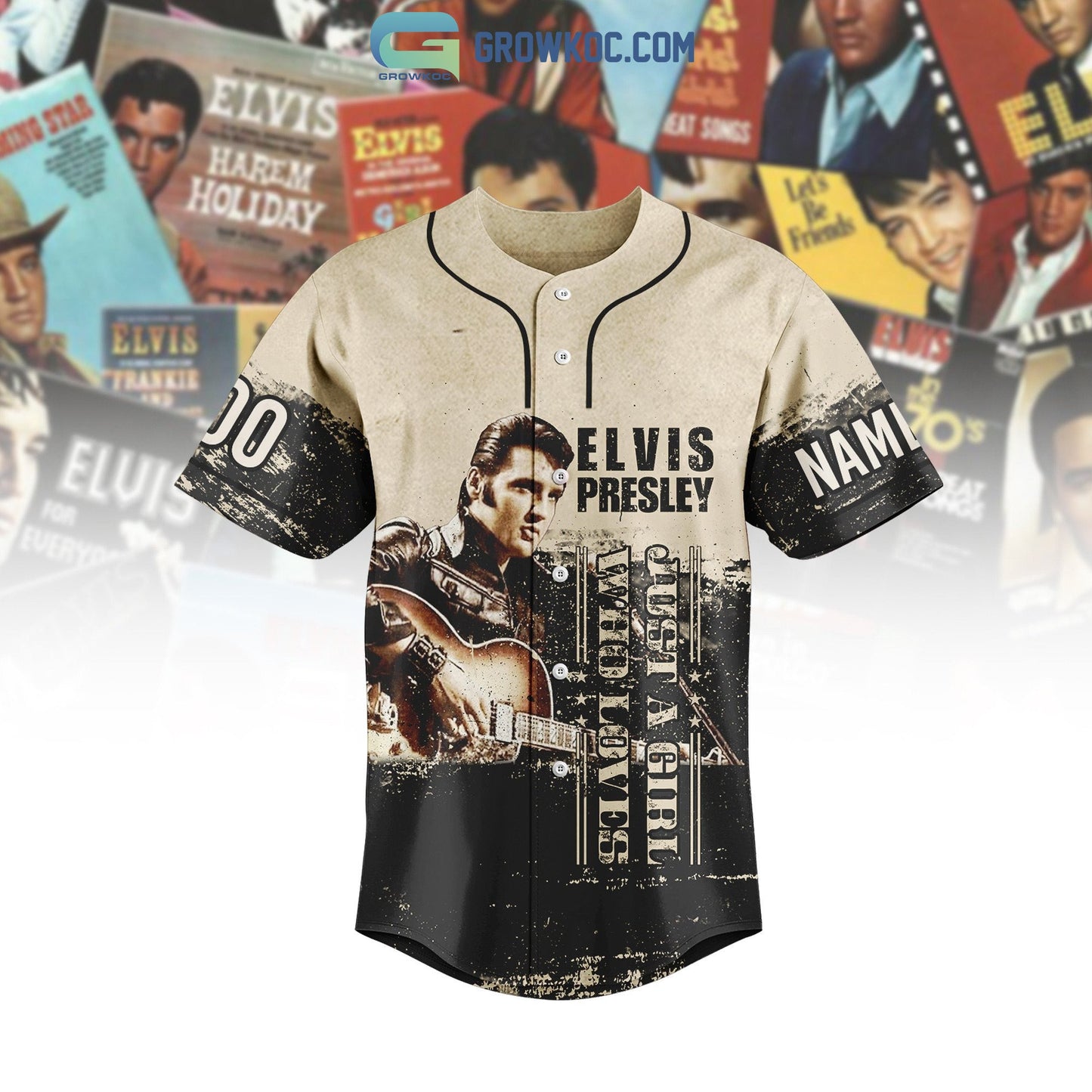 Elvis Presley 25 Best Song Personalized Baseball Jersey baseball jersey product view 2