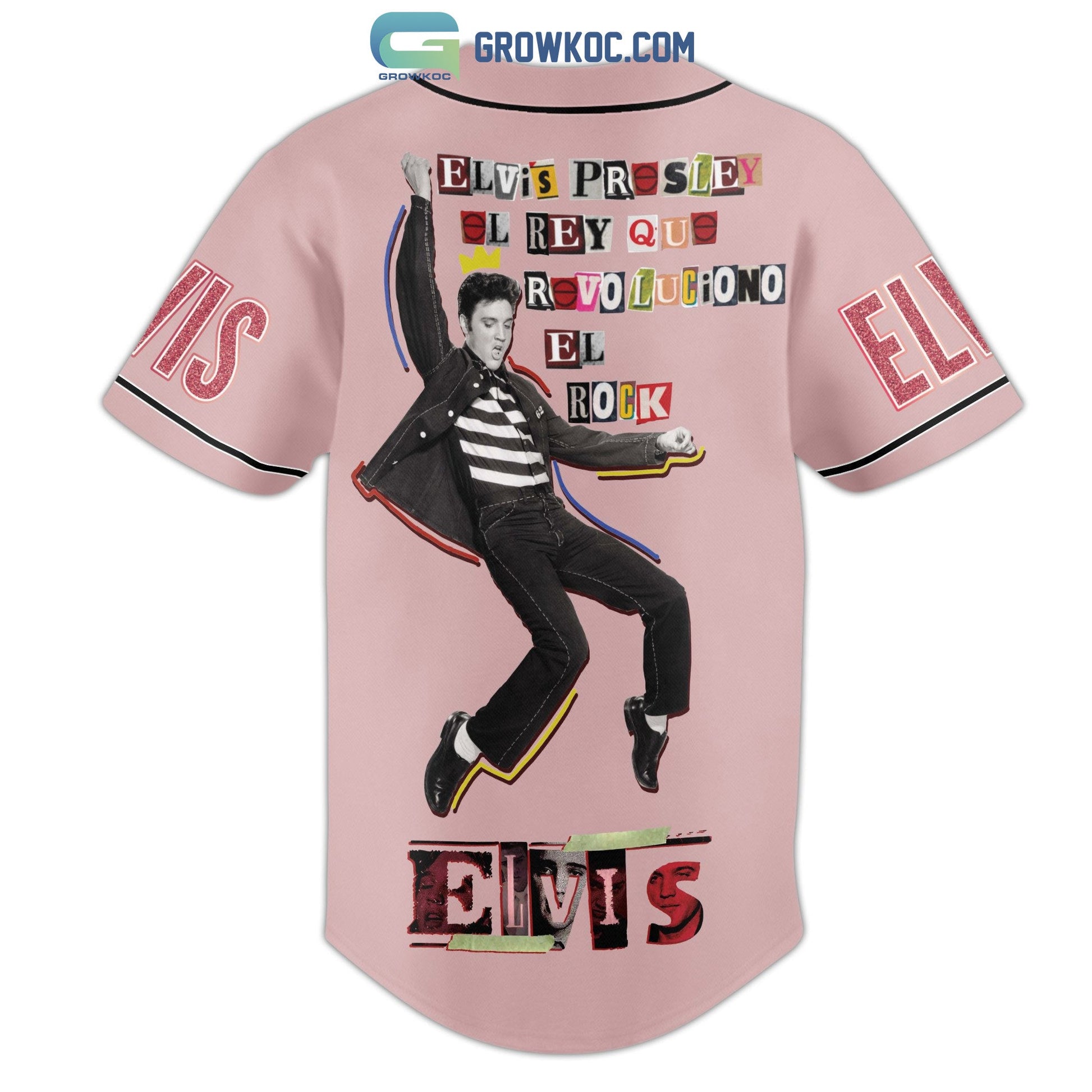 Elvis Presley El Rey Que Revoluciono El Rock Baseball Jersey baseball jersey product view 3