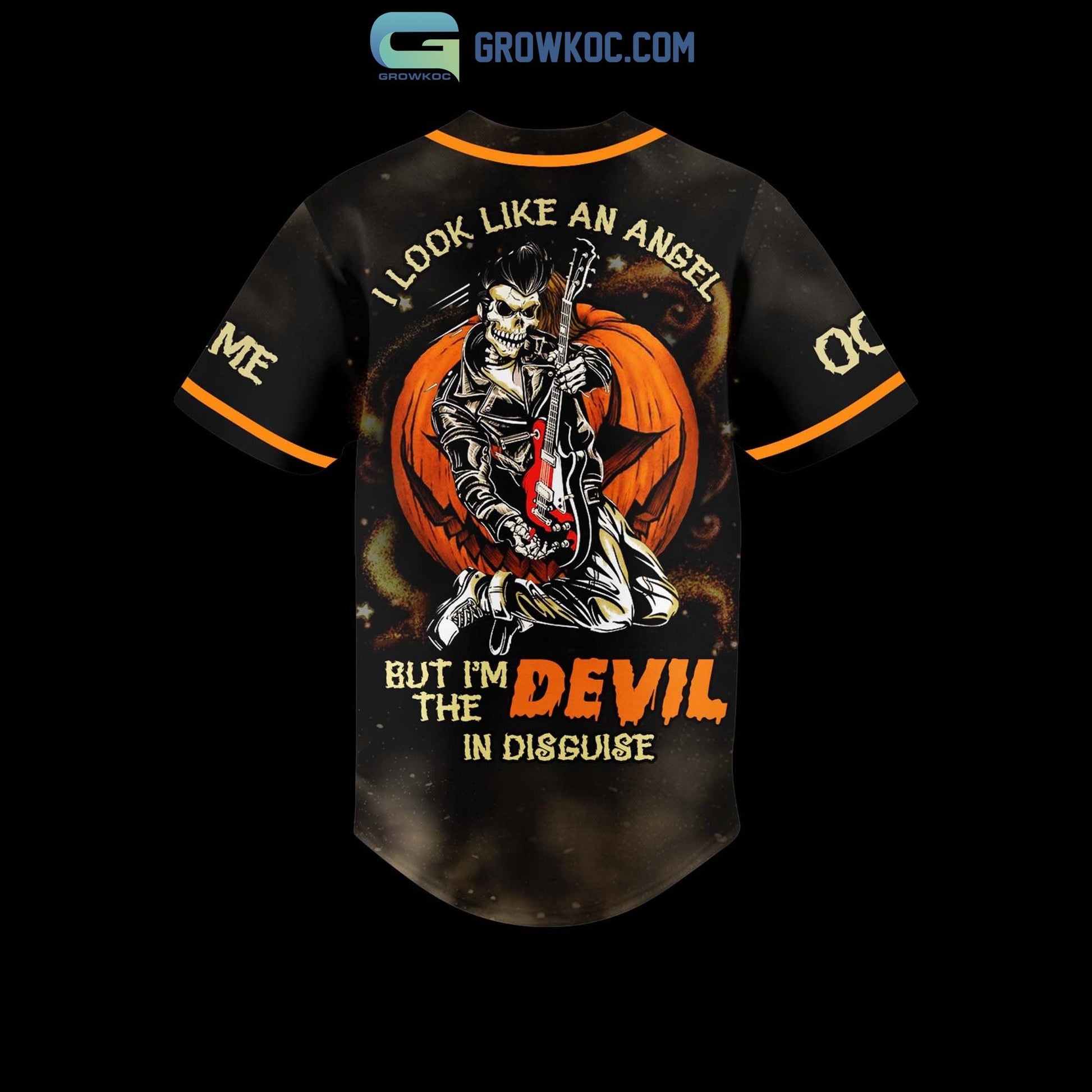 Elvis Presley I Look Like An Angel But I’m The Devil In Disguise Personalized Baseball Jersey baseball jersey product view 3