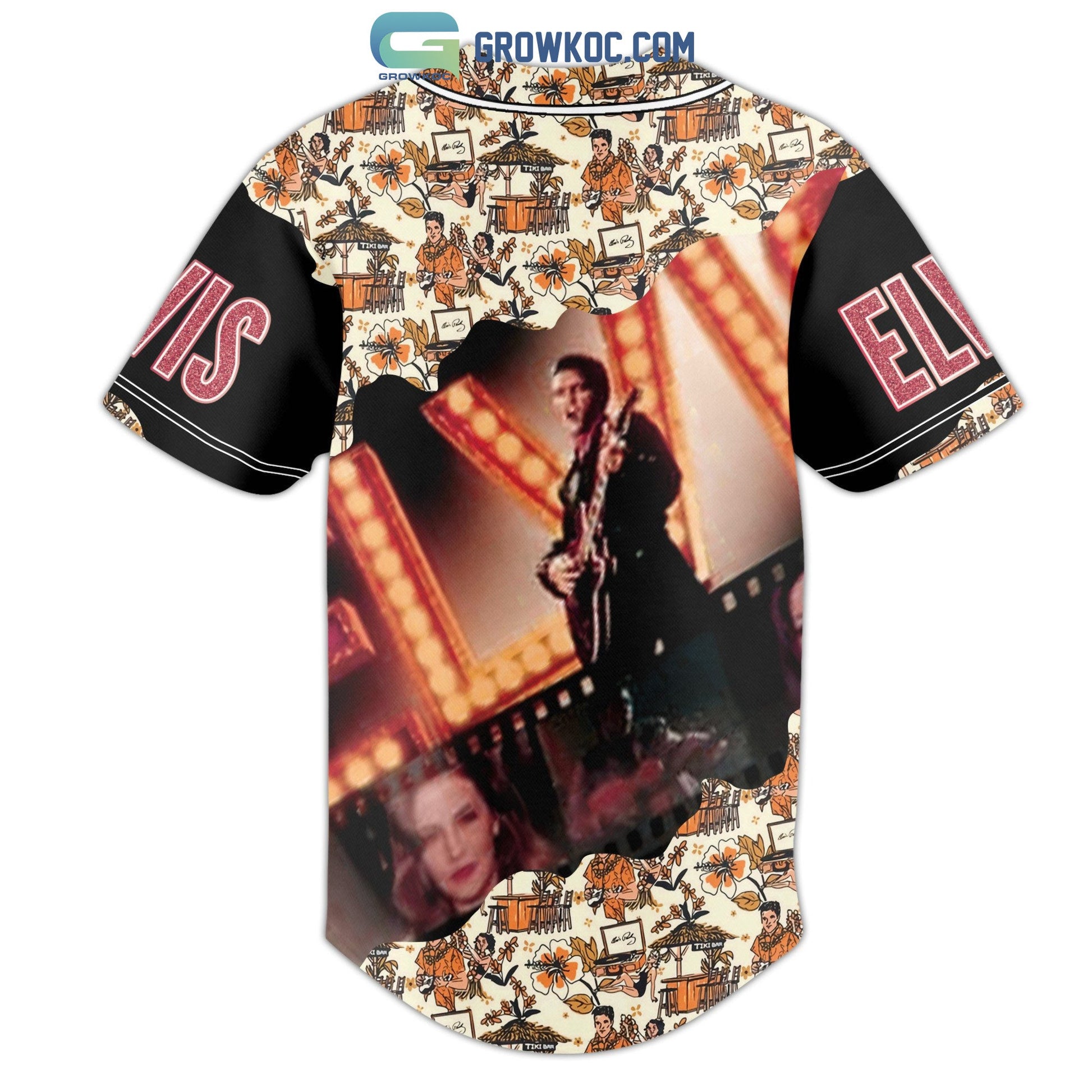 Elvis Presley King Of Rock And Roll Baseball Jersey baseball jersey product view 3