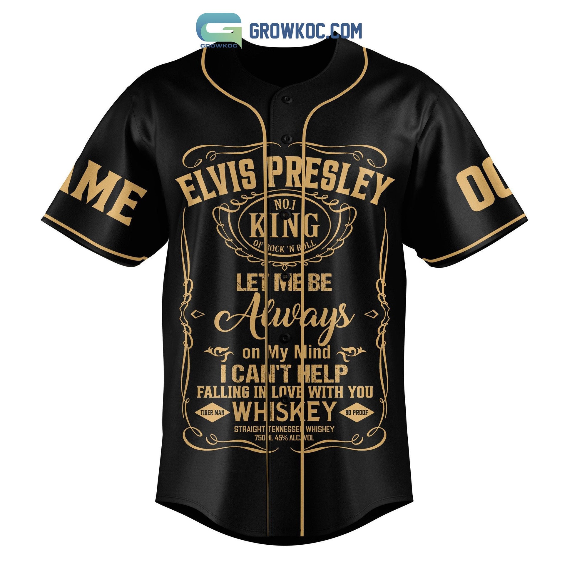 Elvis Presley King Of Rock N Roll Personalized Baseball Jersey baseball jersey product view 2