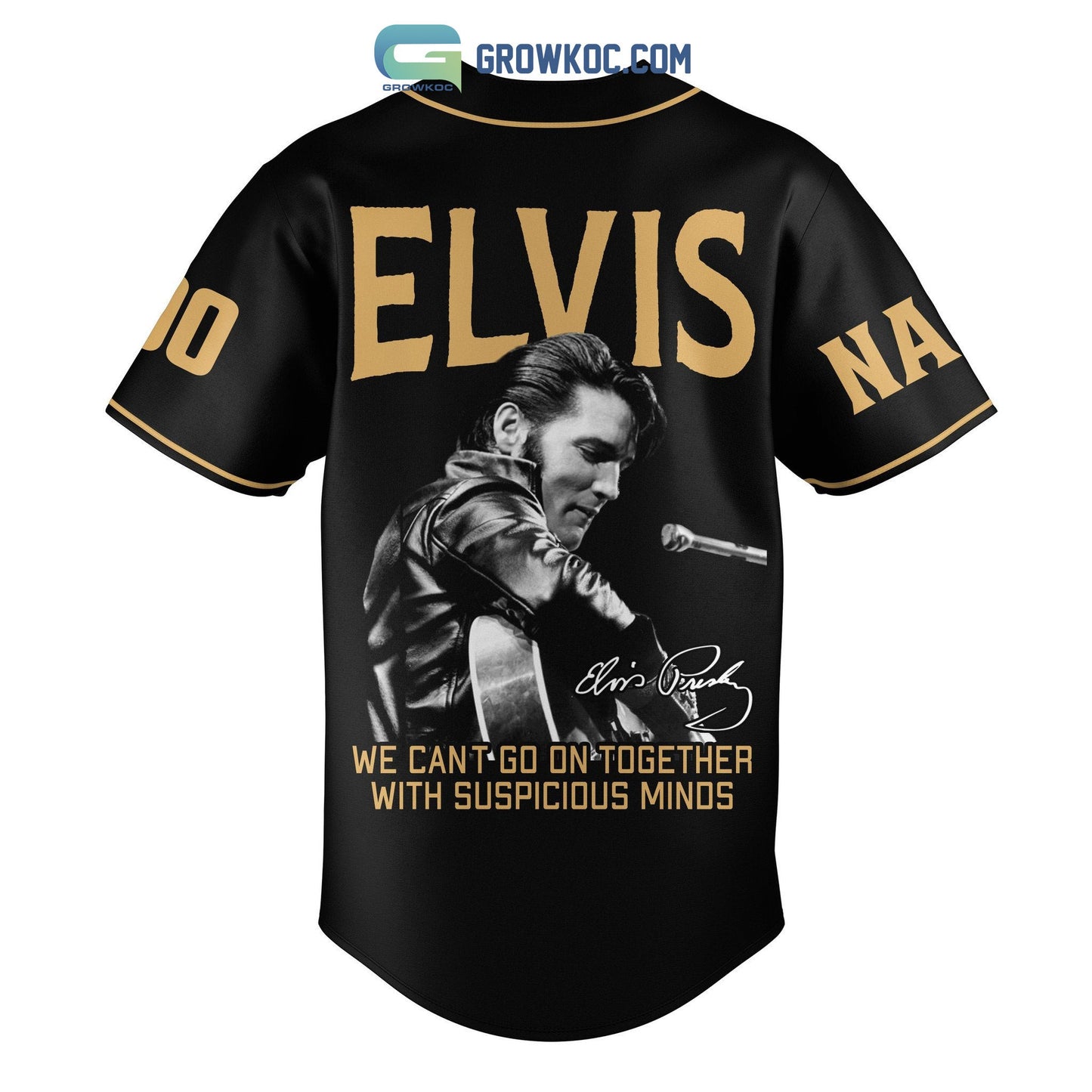 Elvis Presley King Of Rock N Roll Personalized Baseball Jersey baseball jersey product view 3