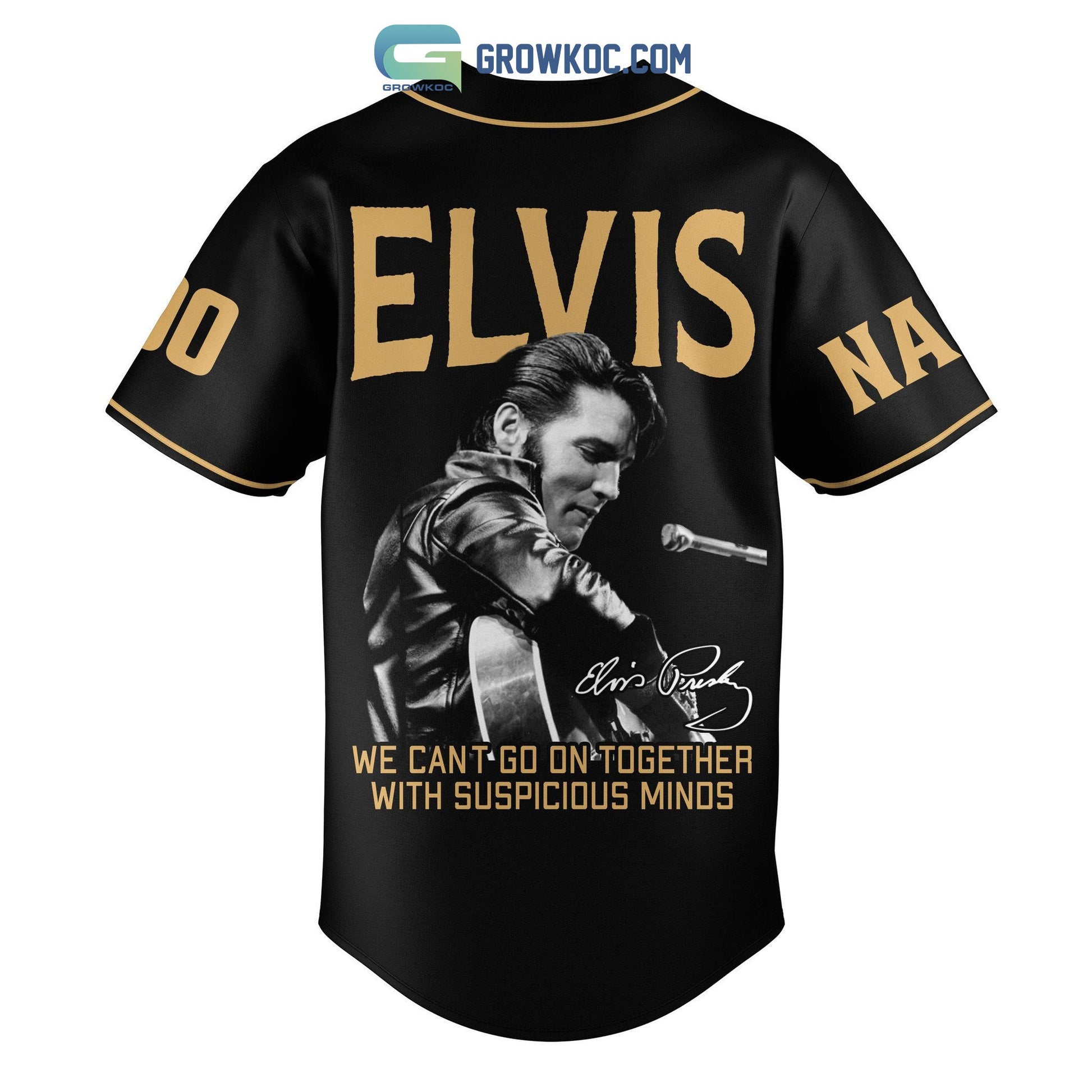Elvis Presley King Of Rock N Roll Personalized Baseball Jersey baseball jersey product view 3