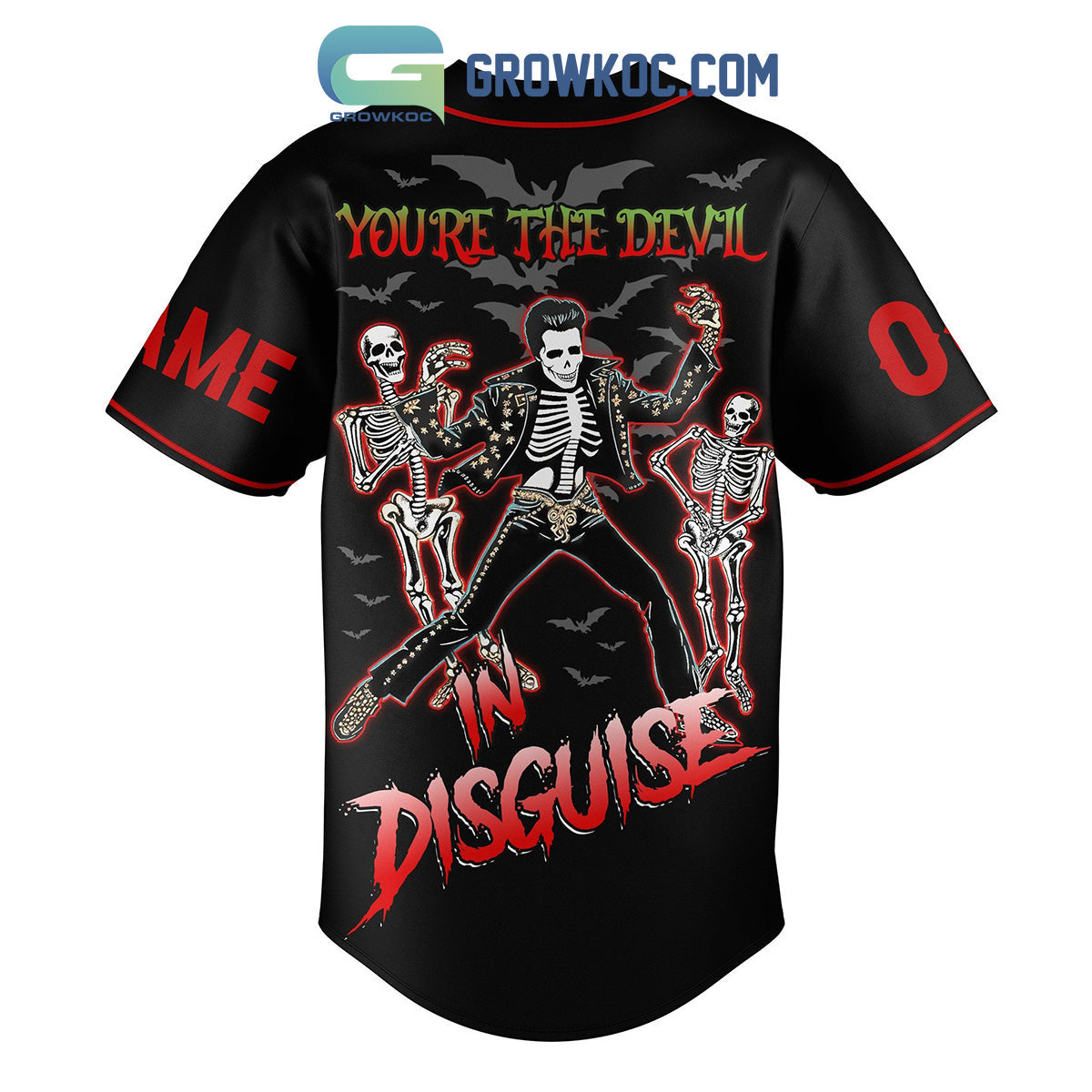 Elvis Presley The King Of Rock N’ Roll You’re The Devil Disguise Personalized Baseball Jersey baseball jersey product view 2