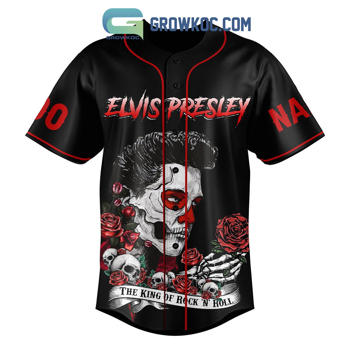 Elvis Presley The King Of Rock N’ Roll You’re The Devil Disguise Personalized Baseball Jersey baseball jersey product view 3