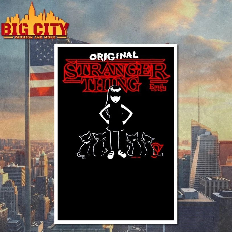 Emily and black cat Original Stranger Thing - Adult & Kids T-Shirts, Sweatshirts & Hoodies apparel design preview 4