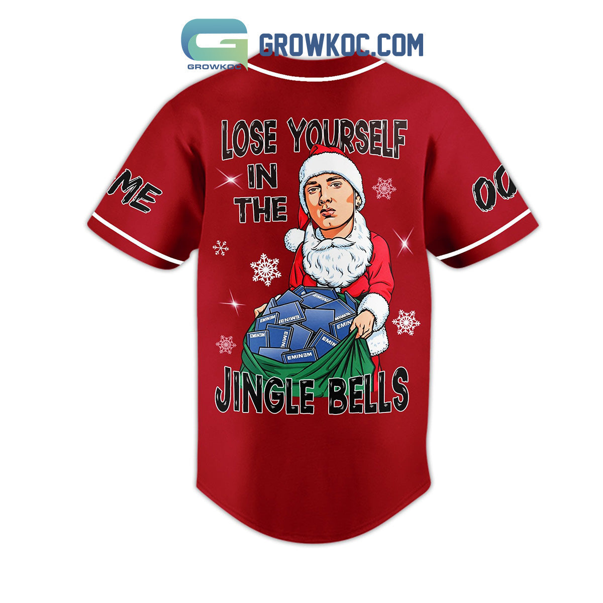 Eminem Slim Shady Love Yourself In The Jingle Bells Personalized Baseball Jersey baseball jersey product view 3