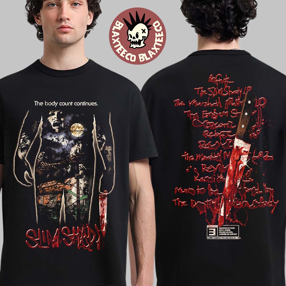 Eminem Slim Shady The Body Count Continues Shady Massacre Capsule T-Shirt Unisex T-shirt, Sweatshirt, Hoodie, Long Sleeve Tee - T-Shirt, Sweatshirt, Hoodie