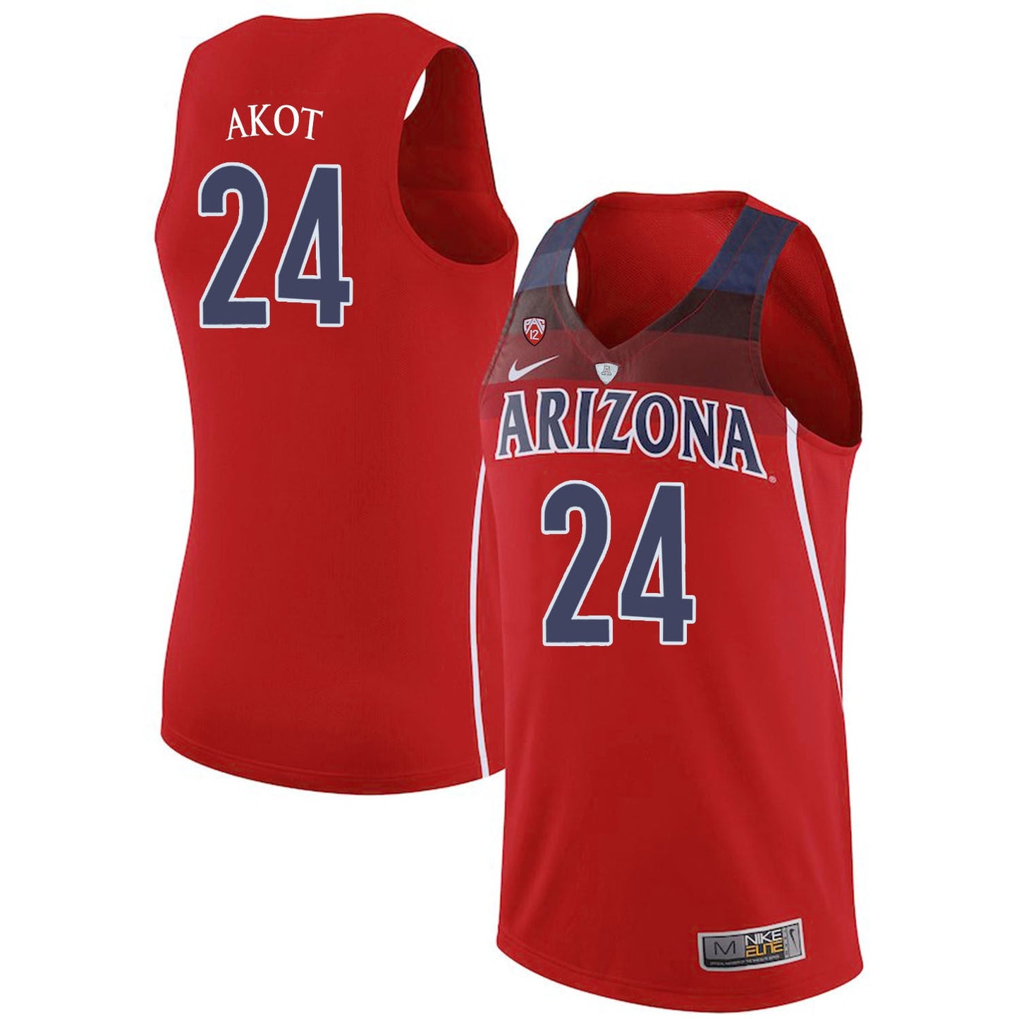 Emmanuel Akot 24 Red College Football Jersey football jersey product view 1