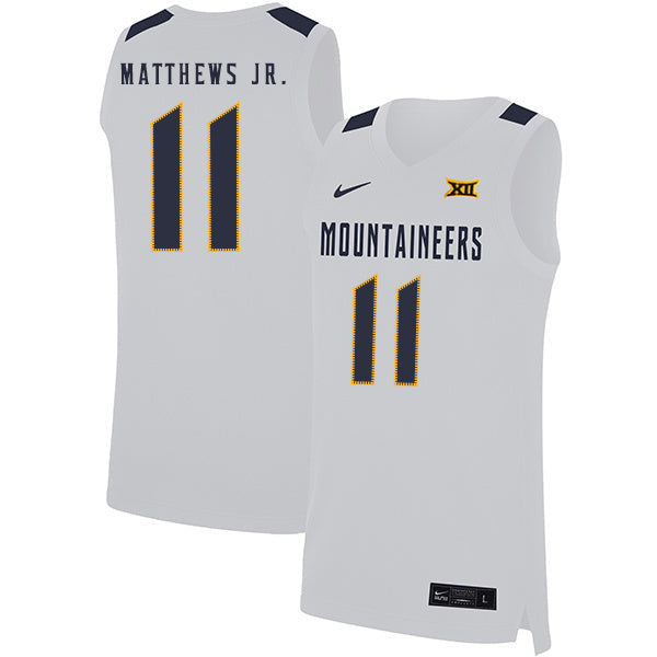 Emmitt Matthews Jr.11 White College Football Jersey football jersey product view 1