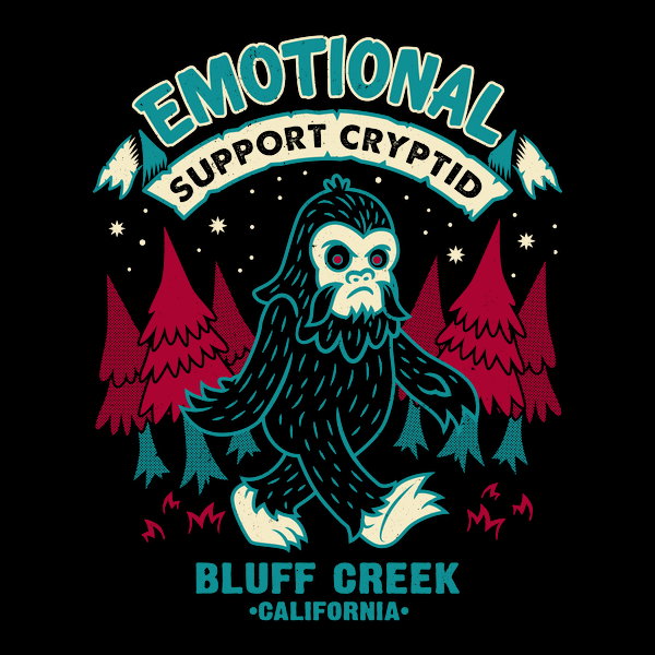 Emotional Support Cryptid Bigfoot Unisex T-shirt, Sweatshirt, Hoodie, Long Sleeve Tee - T-Shirt, Sweatshirt, Hoodie