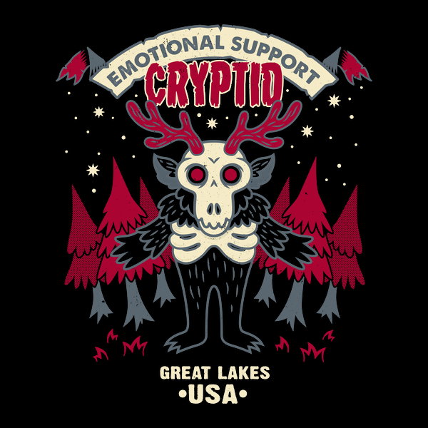 Emotional Support Cryptid Wendigo Unisex T-shirt, Sweatshirt, Hoodie, Long Sleeve Tee - T-Shirt, Sweatshirt, Hoodie